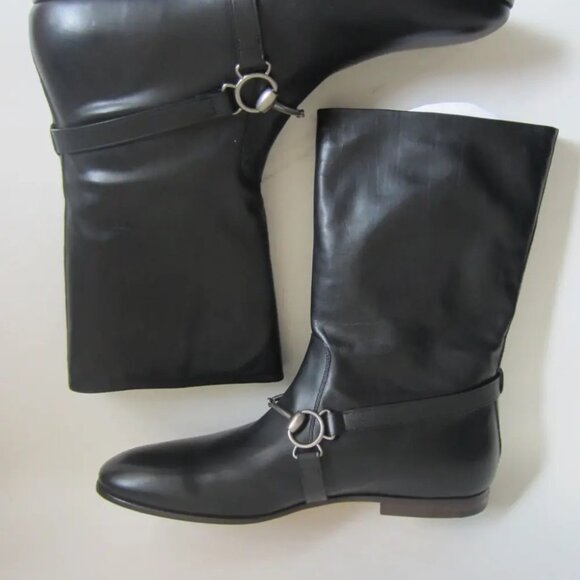 NEW DEADSTOCK with BOX Gucci Black Leather Horsebit Boots main image 7